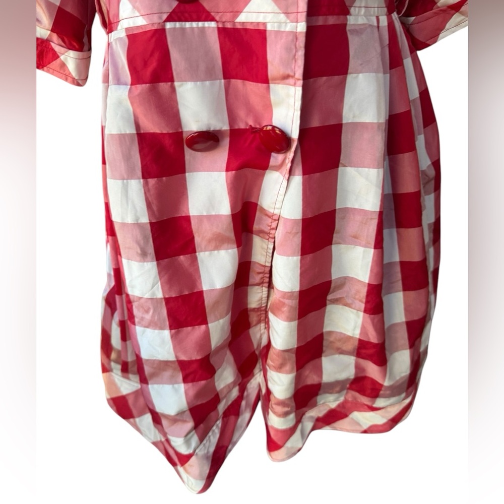 Source Unknown Gingham Raincoat W/Missing Belt - image 3